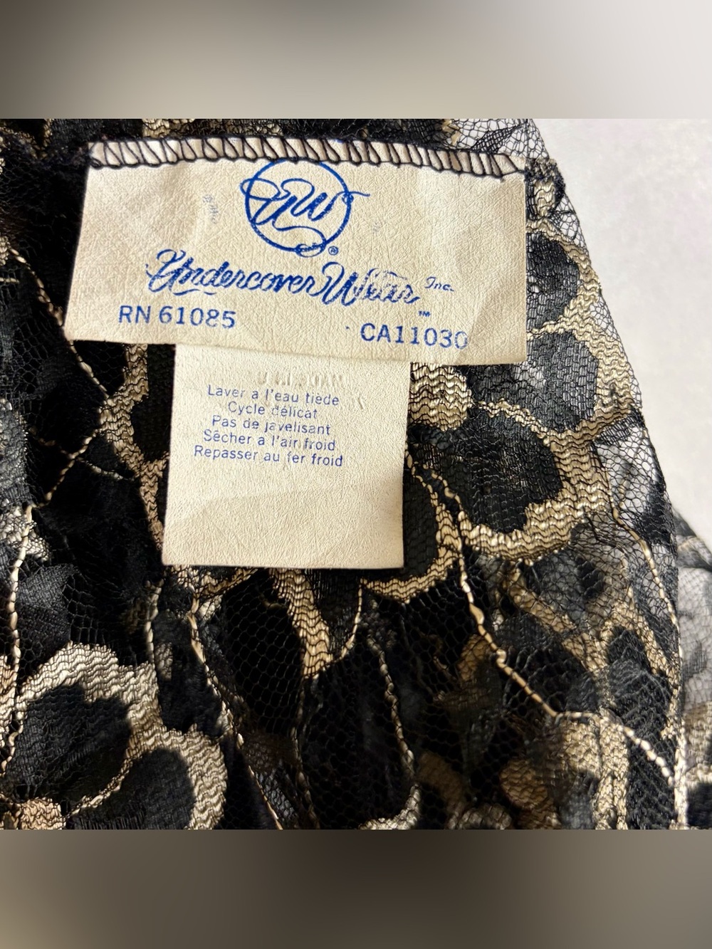 Vintage 80s Undercover Wear Made in USA Full Lace Bodice slip dress Size M - Picture 3 of 12